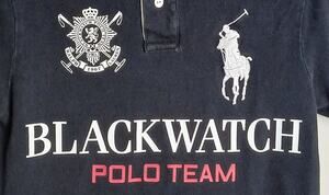 Polo Ralph Lauren Blackwatch Polo Team Shirt Men Small Black Custom Fit Y2K